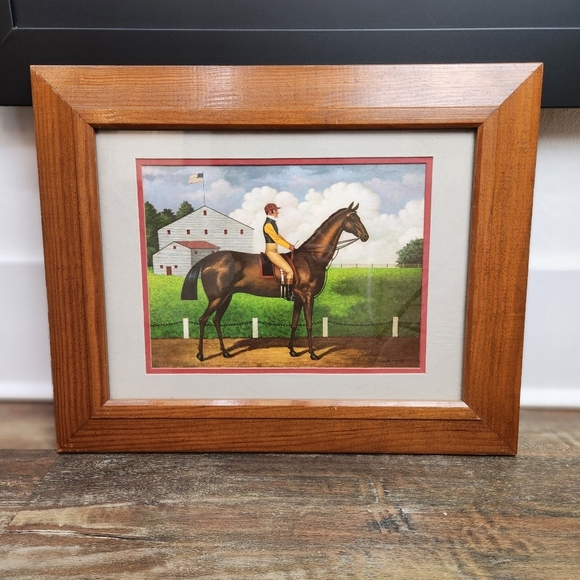 Charles Wysocki Vintage Racing Horse Prints Framed Wall Accessory Equestrian - Picture 2 of 8